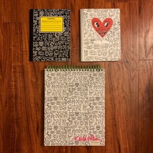 NWT Keith Haring Small Notebook Large Spiral Sketchbook Set Art Draw Paint